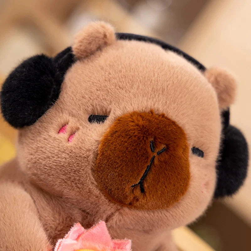 Adorable Fluffy Capybara and Monkey Plush Toy Friends