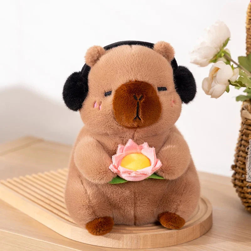Adorable Fluffy Capybara and Monkey Plush Toy Friends