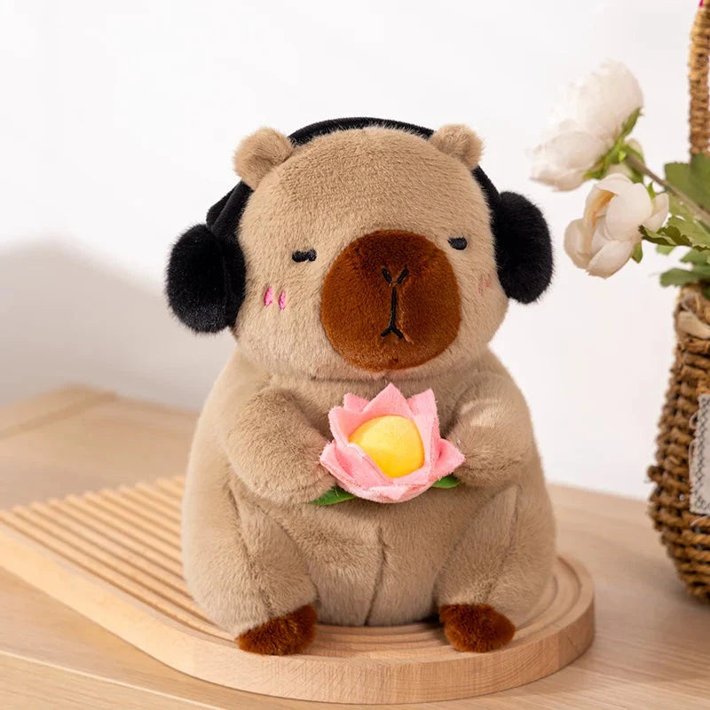 Adorable Fluffy Capybara and Monkey Plush Toy Friends
