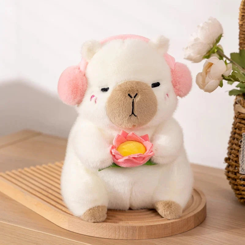 Adorable Fluffy Capybara and Monkey Plush Toy Friends