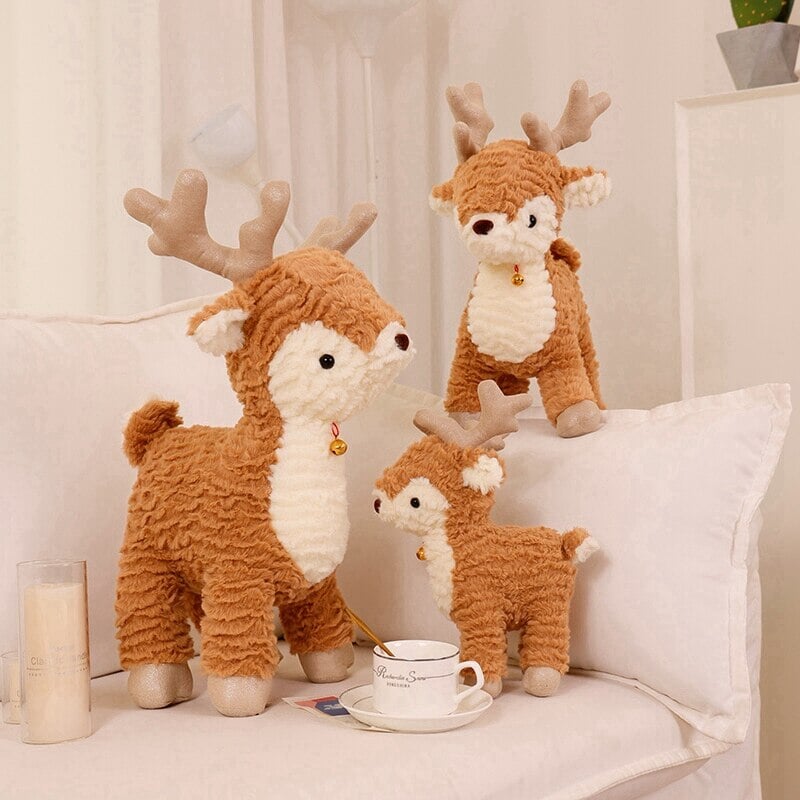 Cozy Fluffy Reindeer Plushie for a Magical Christmas Tree Decor