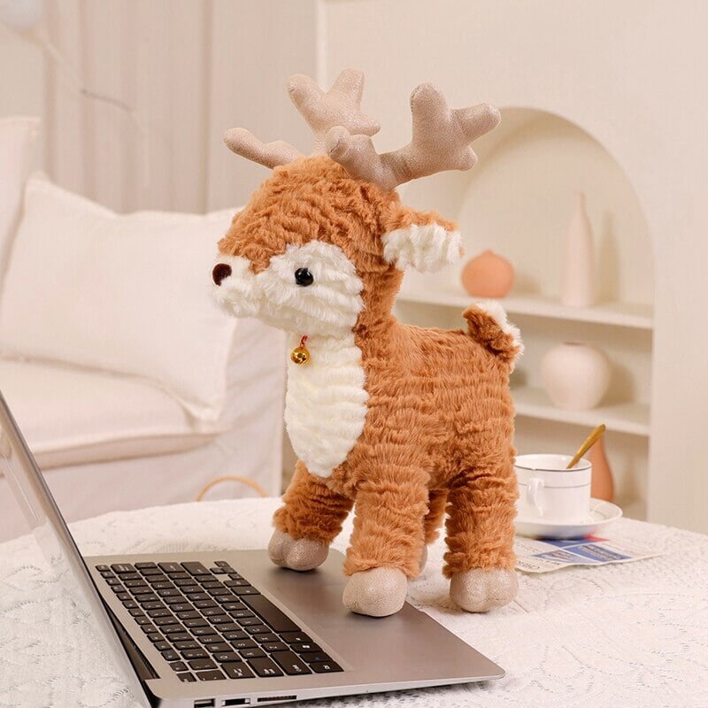 Cozy Fluffy Reindeer Plushie for a Magical Christmas Tree Decor