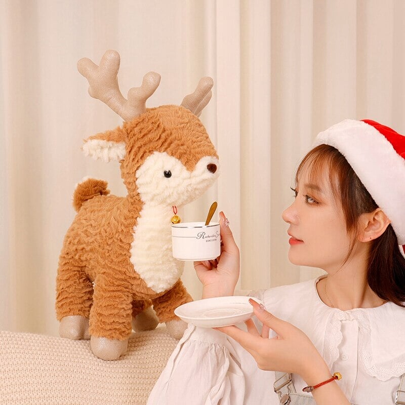 Cozy Fluffy Reindeer Plushie for a Magical Christmas Tree Decor