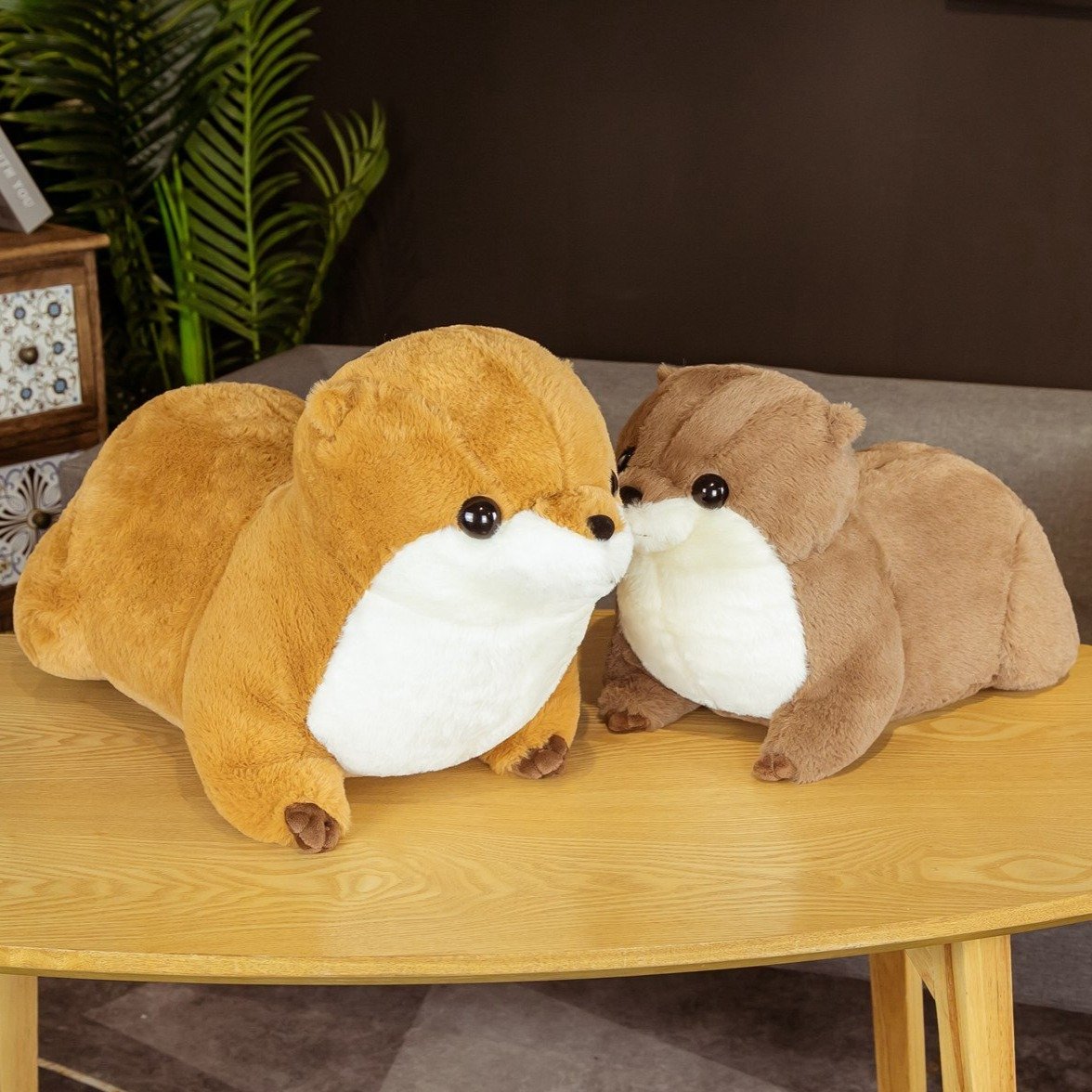 Adorably Plush Fluffy Chubby Otter Stuffed Animals