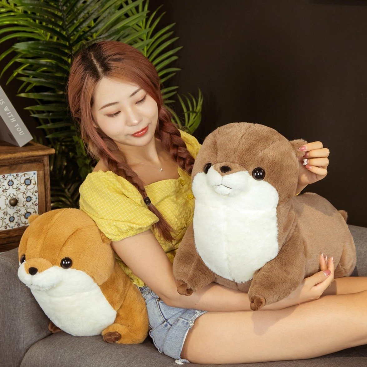 Adorably Plush Fluffy Chubby Otter Stuffed Animals