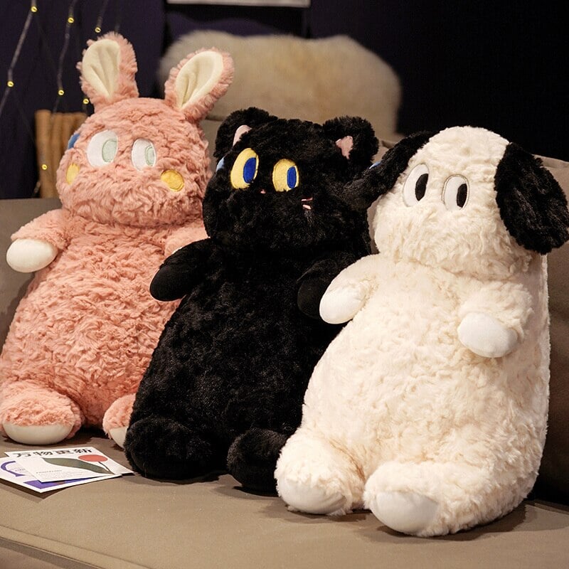 Adorable Fluffy Plushies: Dogs, Cats, and Bunnies!