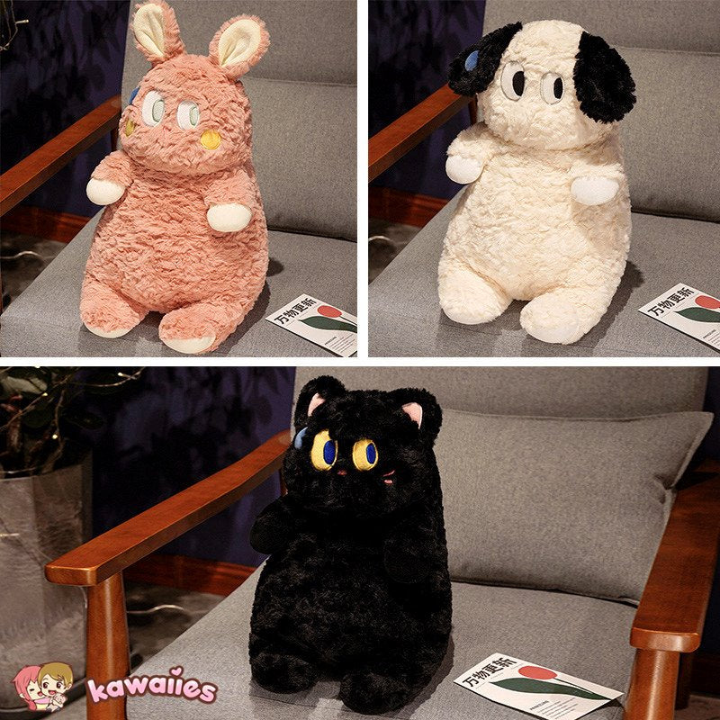Adorable Fluffy Plushies: Dogs, Cats, and Bunnies!