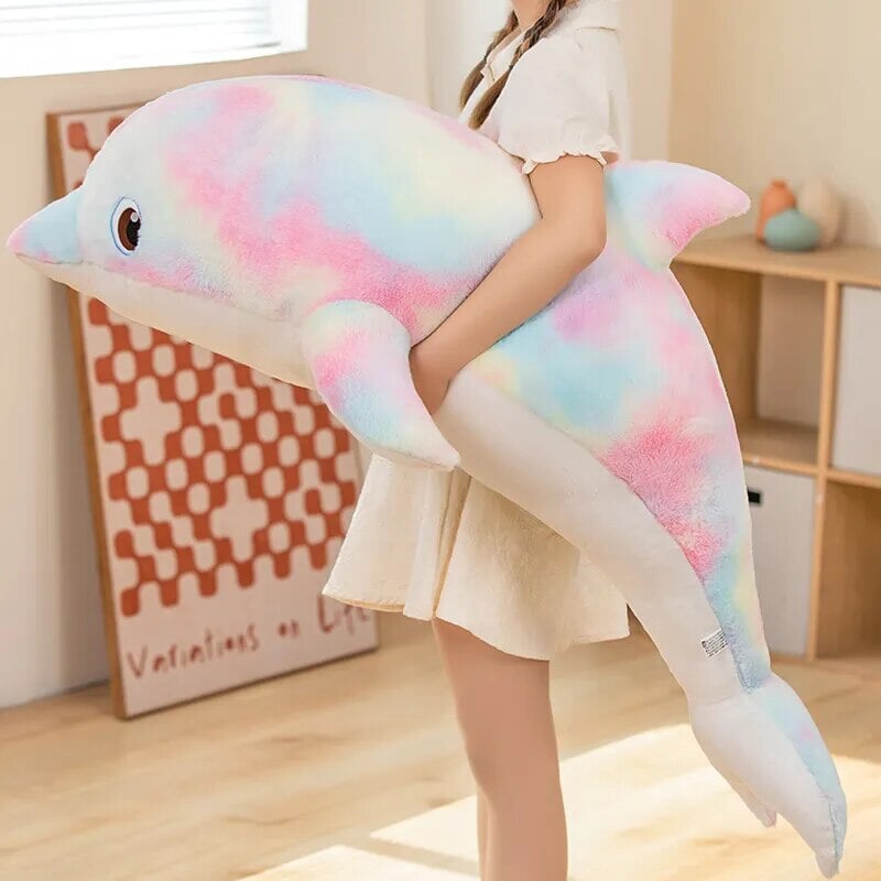Adorable Fluffy Galaxy Dolphin Stuffed Animals