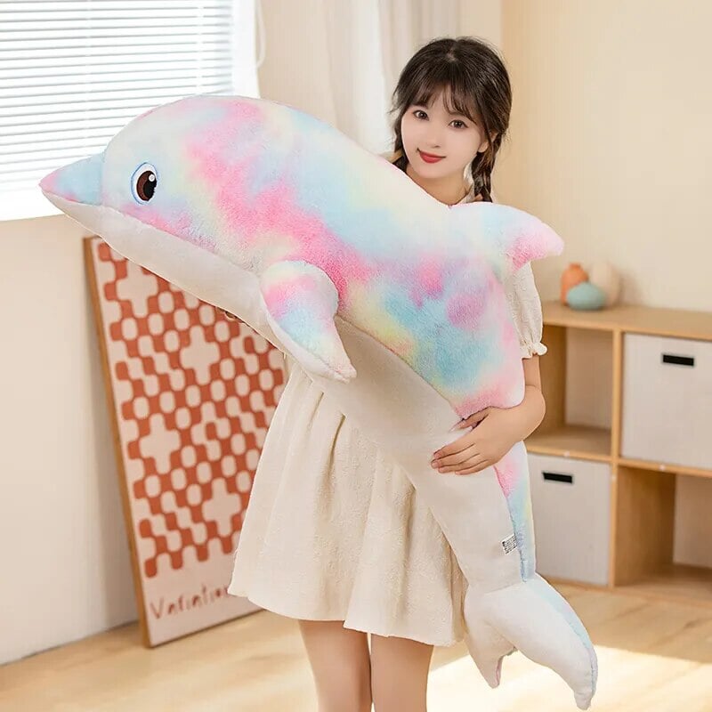 Adorable Fluffy Galaxy Dolphin Stuffed Animals
