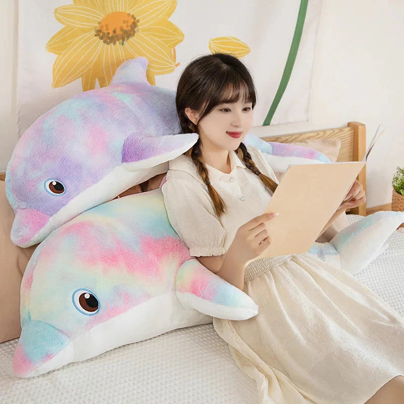 Adorable Fluffy Galaxy Dolphin Stuffed Animals