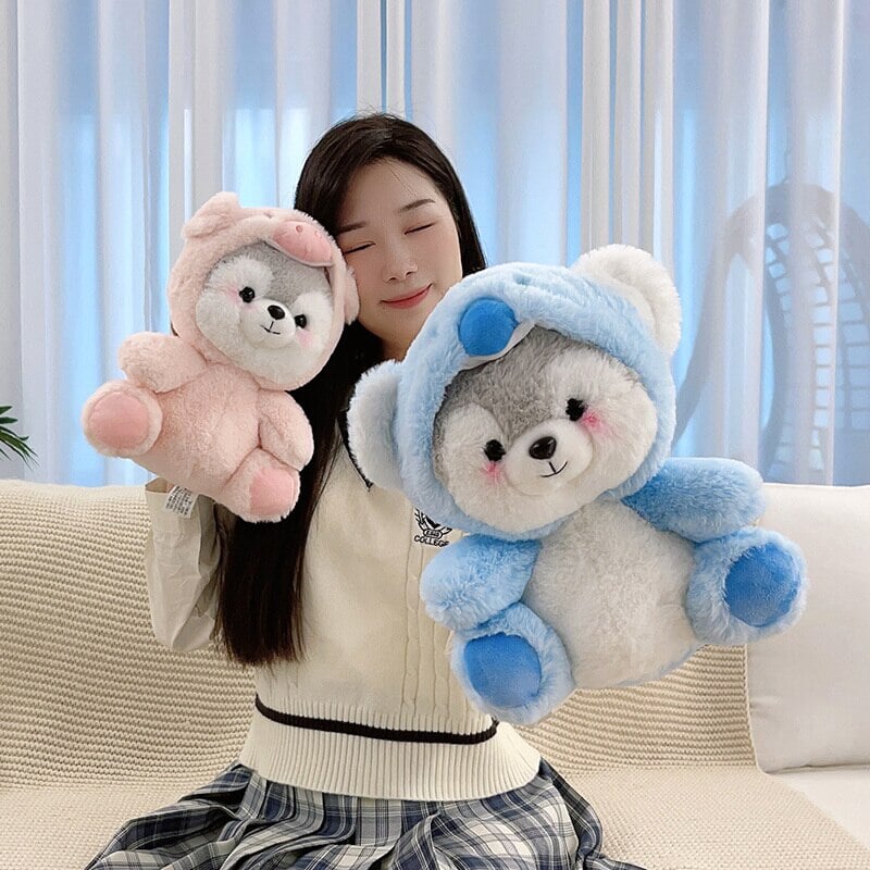 Adorable Fluffy Husky Plushie Crew