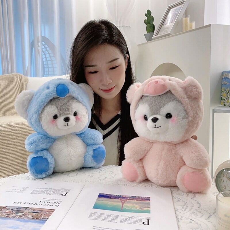 Adorable Fluffy Husky Plushie Crew