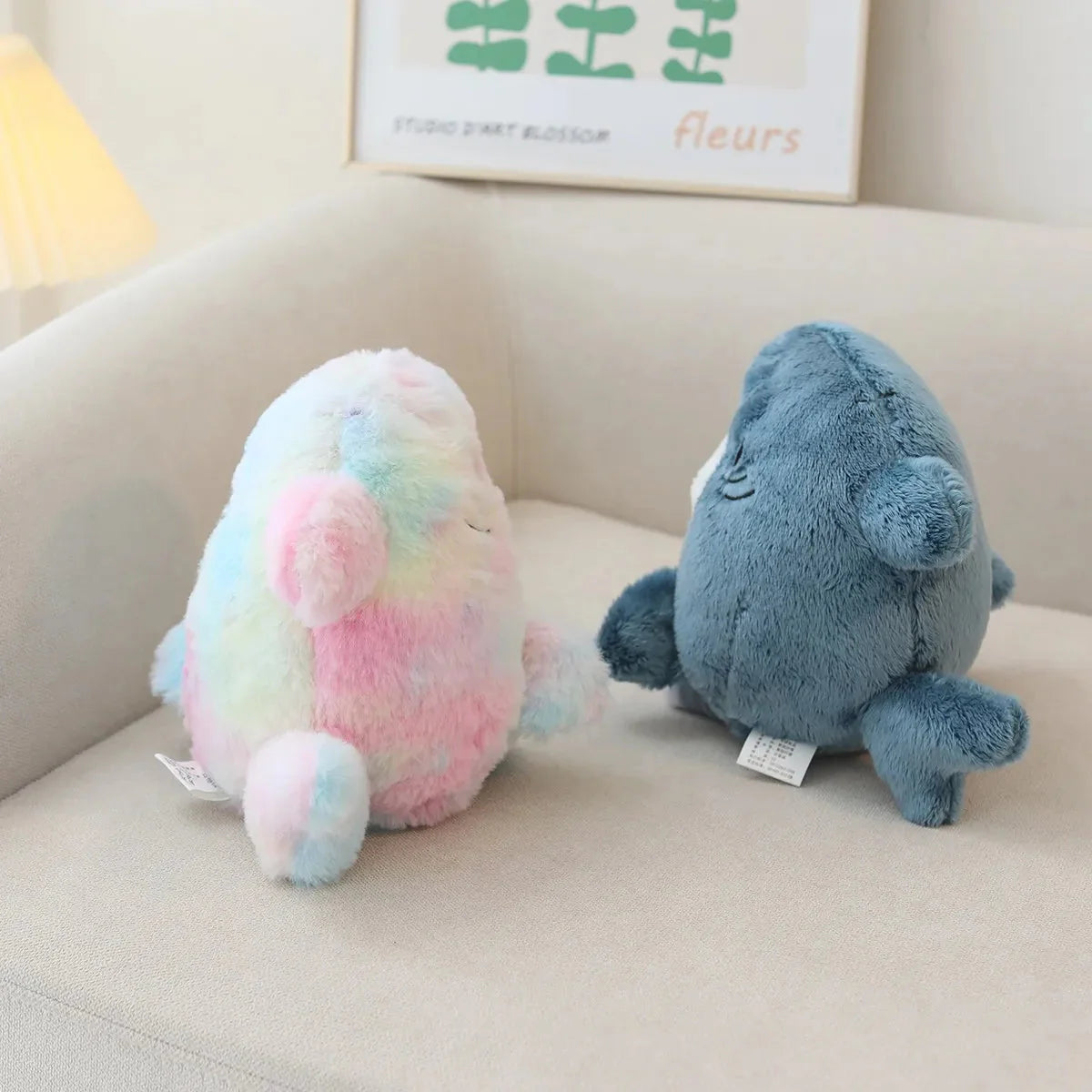 Adorable Fluffy Kawaii Gray Shark Cat Plushies for Cuddly Comfort