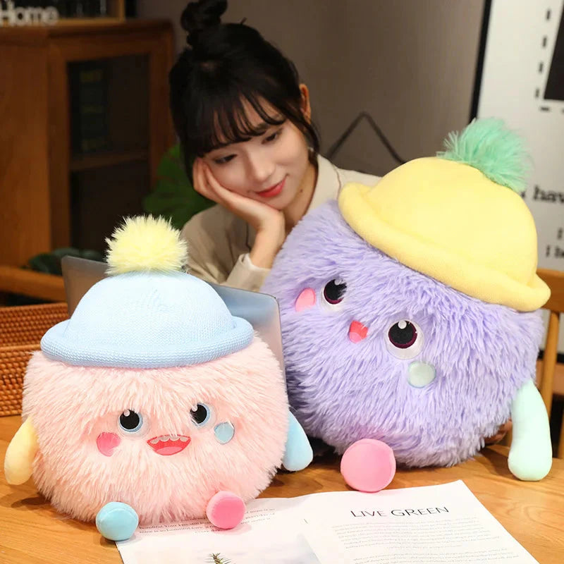 Adorable Fluffy Monster Milk Bottle Plush Toy