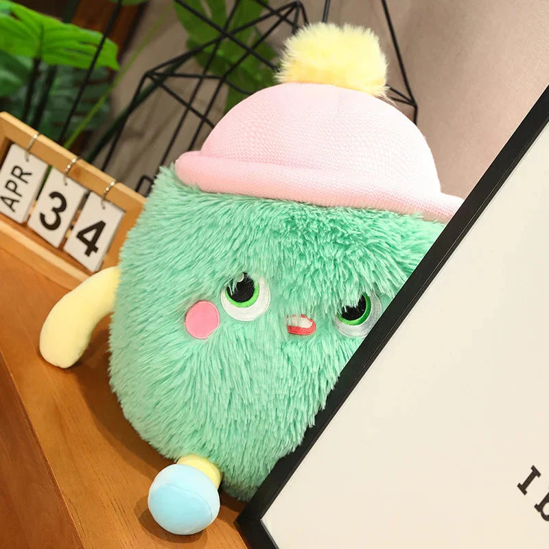 Adorable Fluffy Monster Milk Bottle Plush Toy