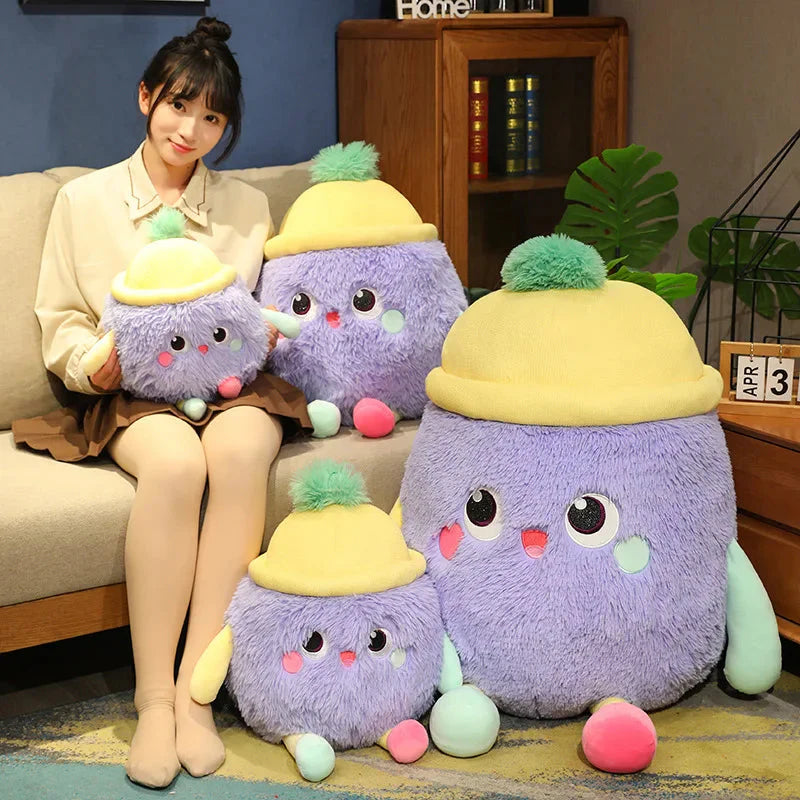 Adorable Fluffy Monster Milk Bottle Plush Toy