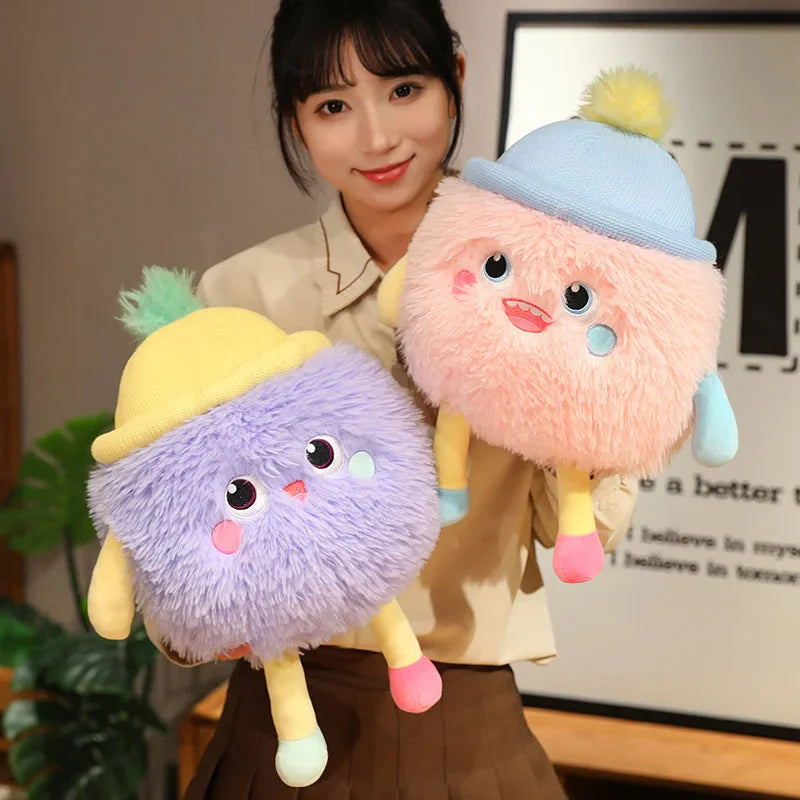 Adorable Fluffy Monster Milk Bottle Plush Toy