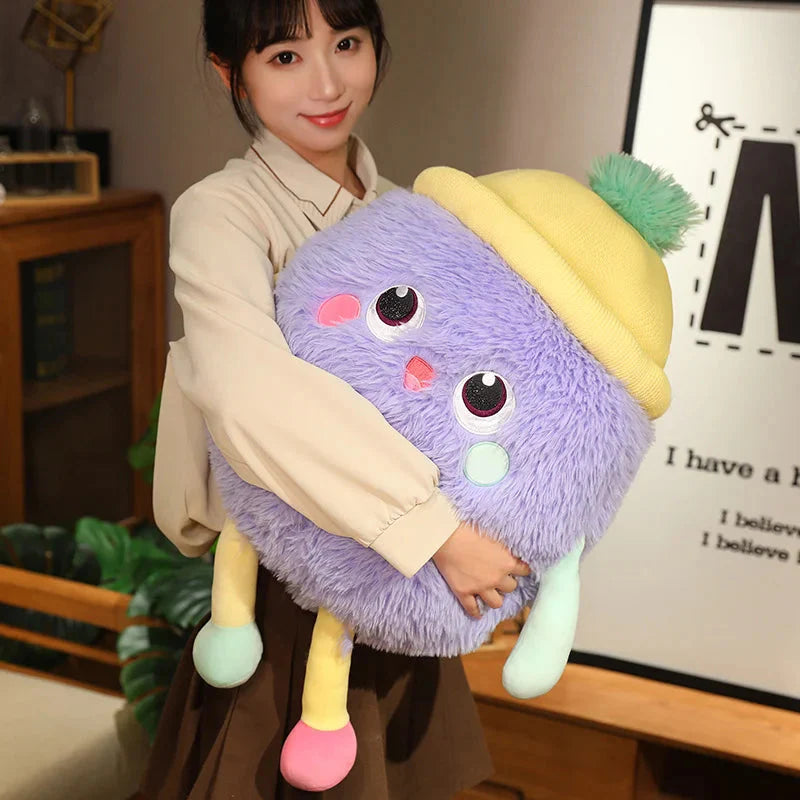 Adorable Fluffy Monster Milk Bottle Plush Toy