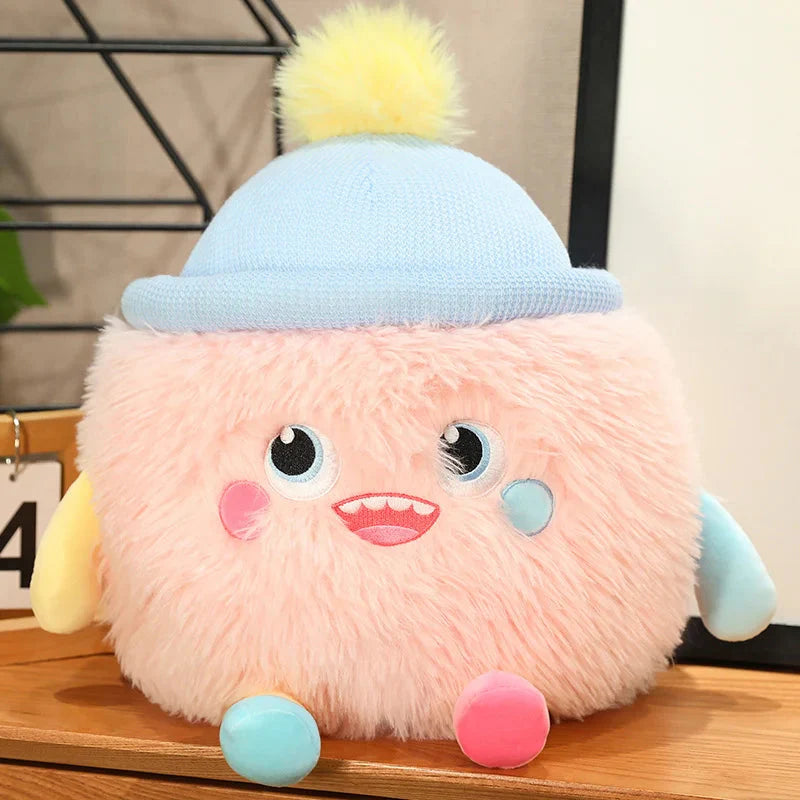 Adorable Fluffy Monster Milk Bottle Plush Toy