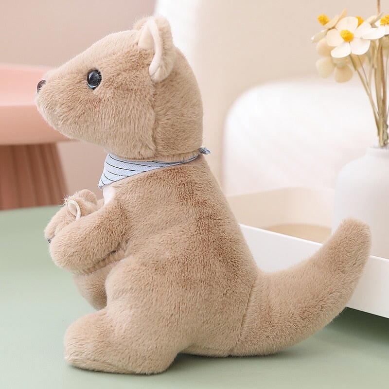 Adorable Fluffy Kangaroo Plushie Set for Mom and Baby