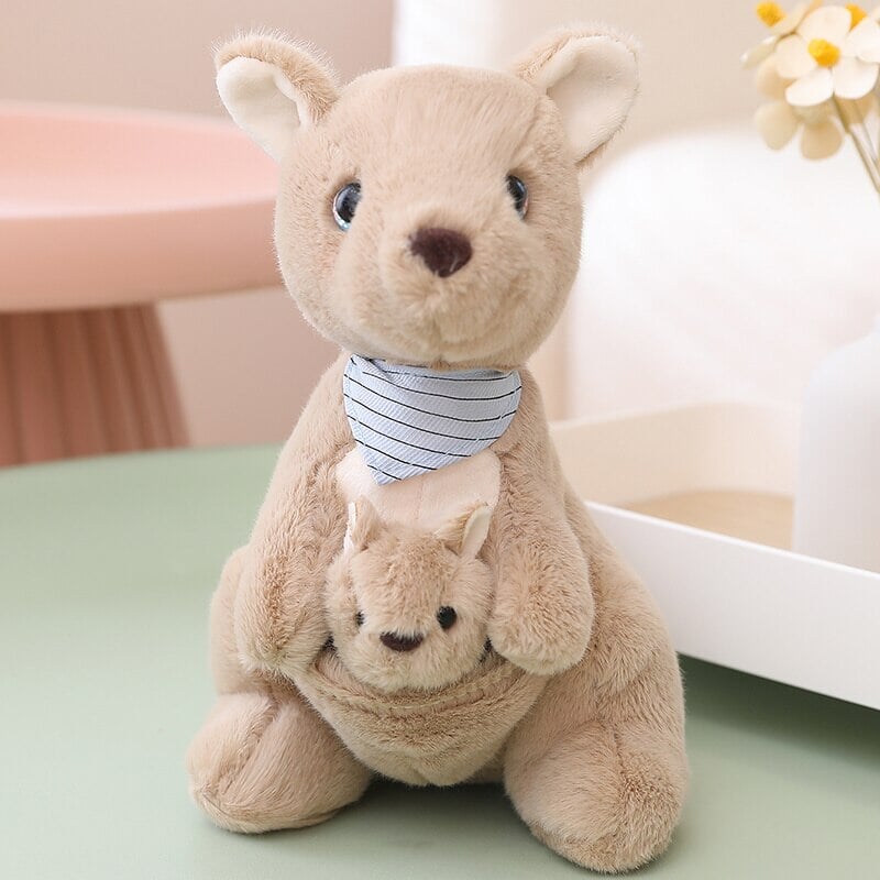 Adorable Fluffy Kangaroo Plushie Set for Mom and Baby