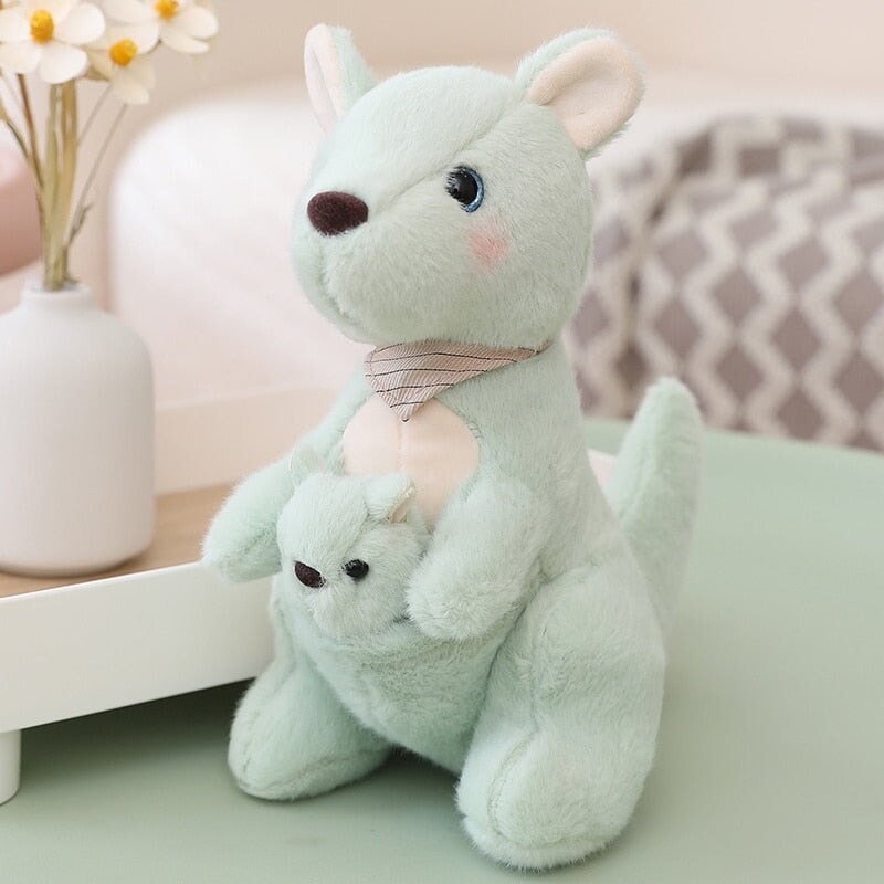 Adorable Fluffy Kangaroo Plushie Set for Mom and Baby