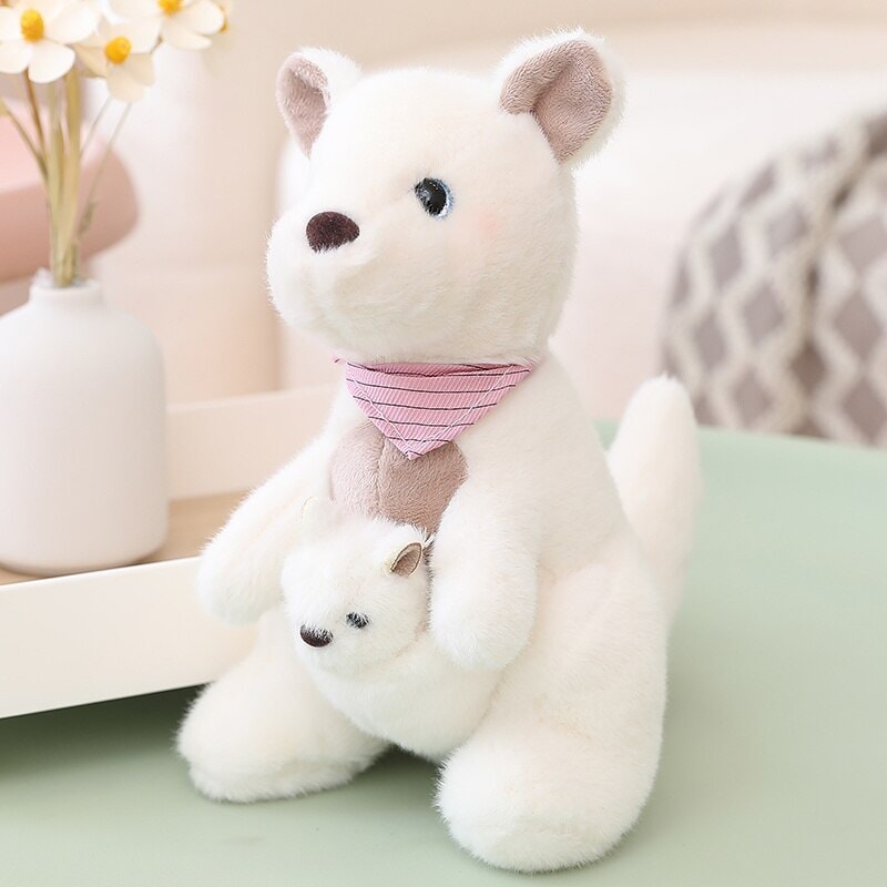 Adorable Fluffy Kangaroo Plushie Set for Mom and Baby
