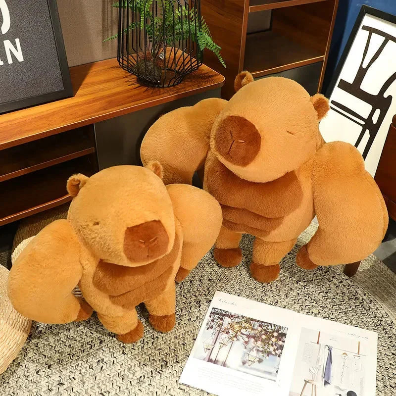 Adorably Fluffy Muscular Capybara Plush Toy