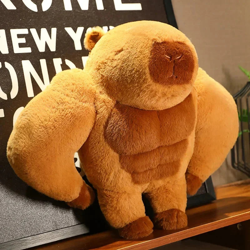 Adorably Fluffy Muscular Capybara Plush Toy