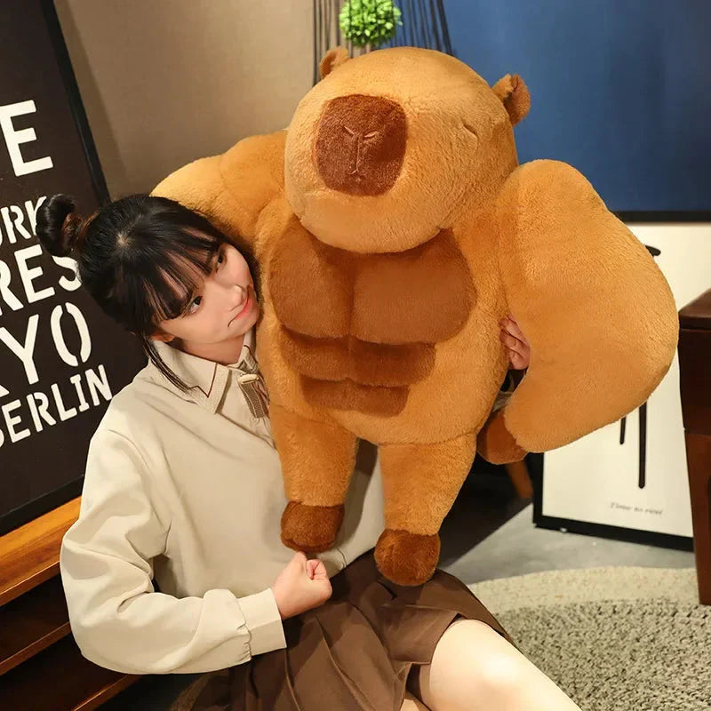 Adorably Fluffy Muscular Capybara Plush Toy