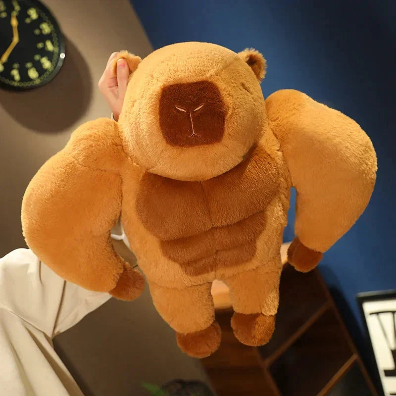 Adorably Fluffy Muscular Capybara Plush Toy