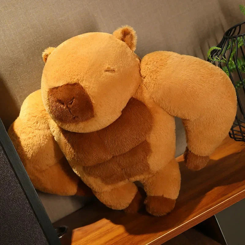 Adorably Fluffy Muscular Capybara Plush Toy