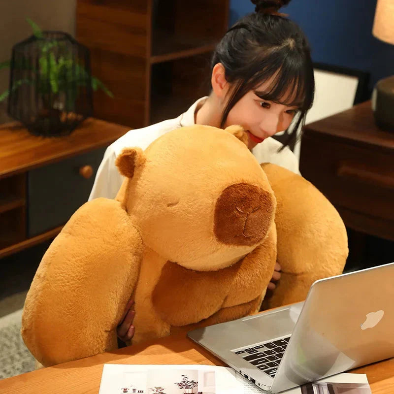 Adorably Fluffy Muscular Capybara Plush Toy