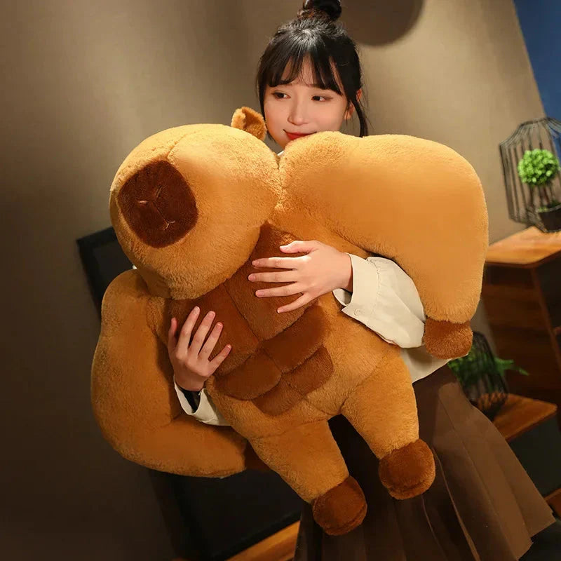 Adorably Fluffy Muscular Capybara Plush Toy