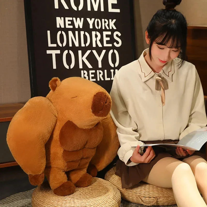 Adorably Fluffy Muscular Capybara Plush Toy