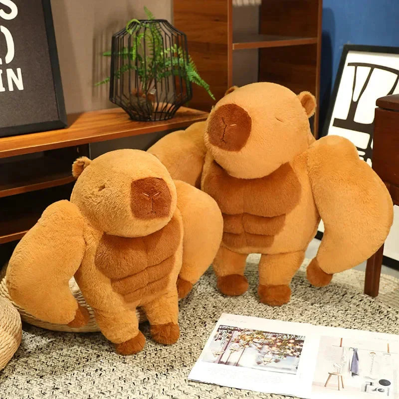 Adorably Fluffy Muscular Capybara Plush Toy