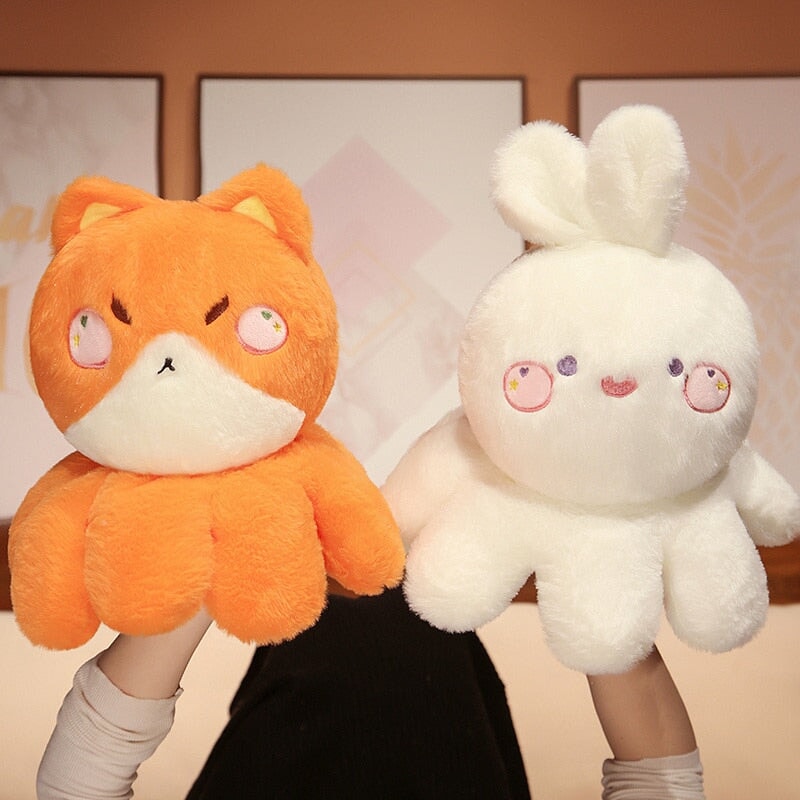 Adorable Fluffy Plushies: Octo-Animal Fox, Cat, Bunny, and Bear Collection