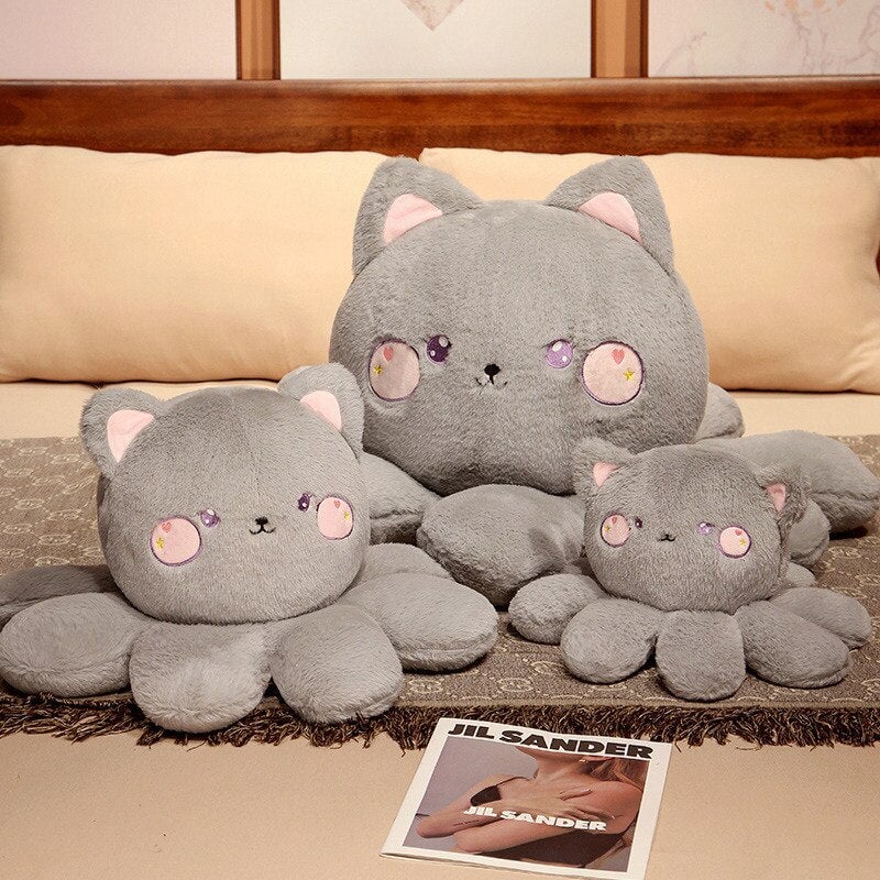 Adorable Fluffy Plushies: Octo-Animal Fox, Cat, Bunny, and Bear Collection