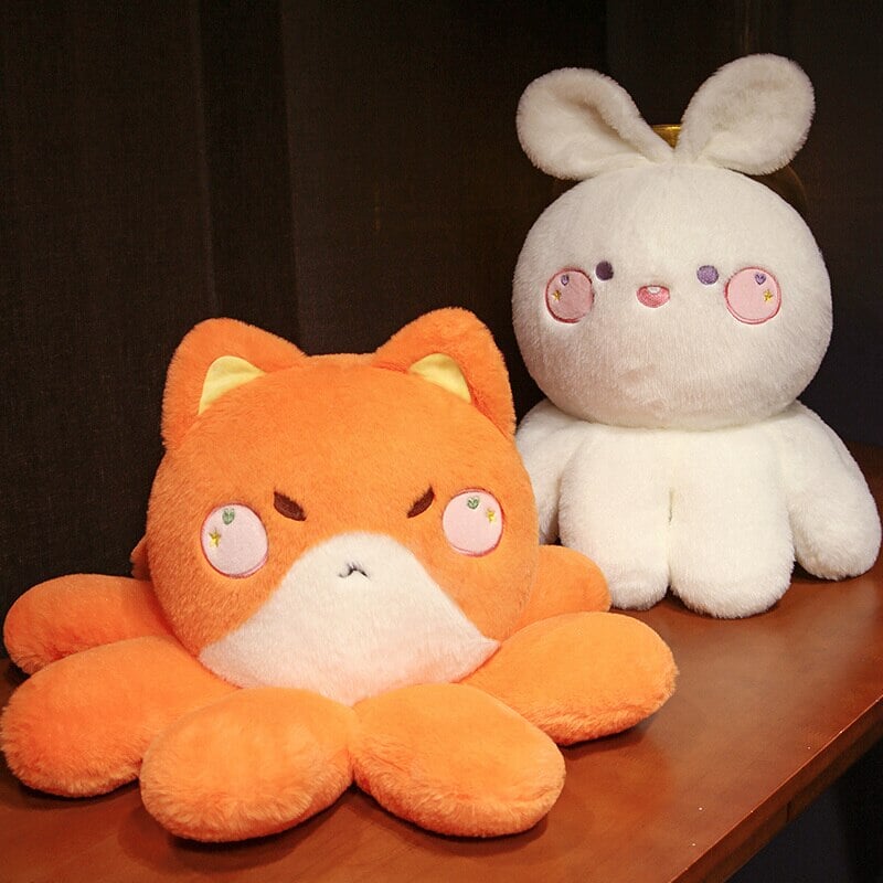 Adorable Fluffy Plushies: Octo-Animal Fox, Cat, Bunny, and Bear Collection