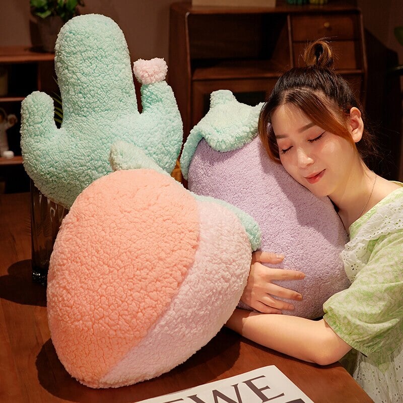 Adorable Fluffy Plushie Collection of Pastel Fruit and Veggie Friends