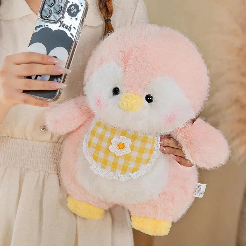 Adorable Fluffy Penguin Squad Plush Toys with Cute Bibs