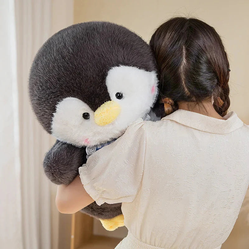 Adorable Fluffy Penguin Squad Plush Toys with Cute Bibs