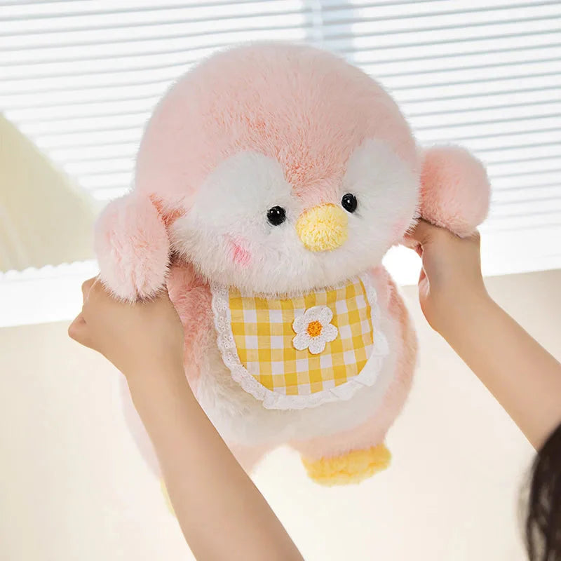 Adorable Fluffy Penguin Squad Plush Toys with Cute Bibs