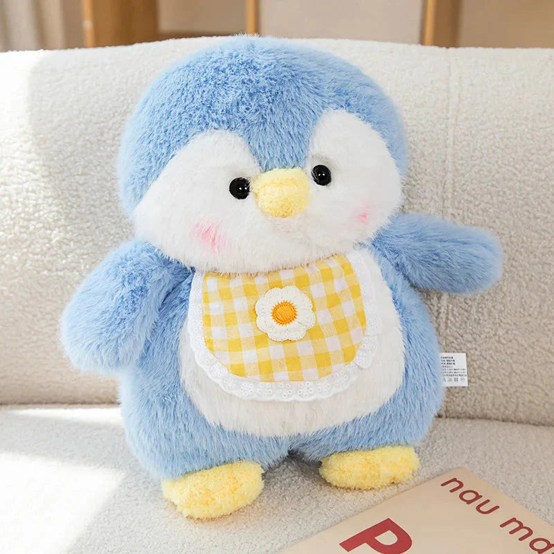 Adorable Fluffy Penguin Squad Plush Toys with Cute Bibs