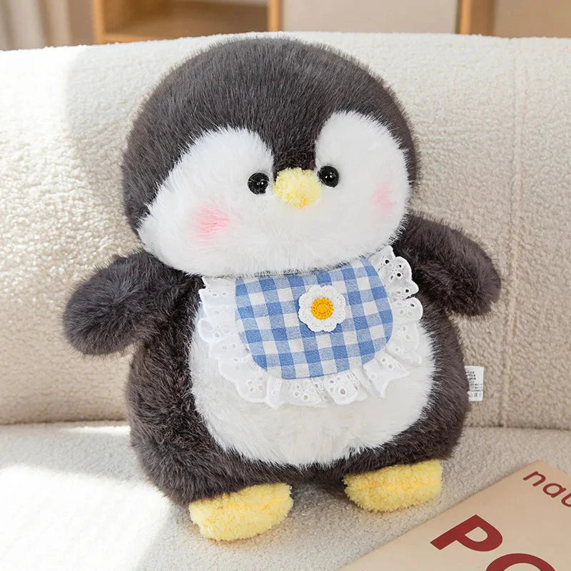 Adorable Fluffy Penguin Squad Plush Toys with Cute Bibs