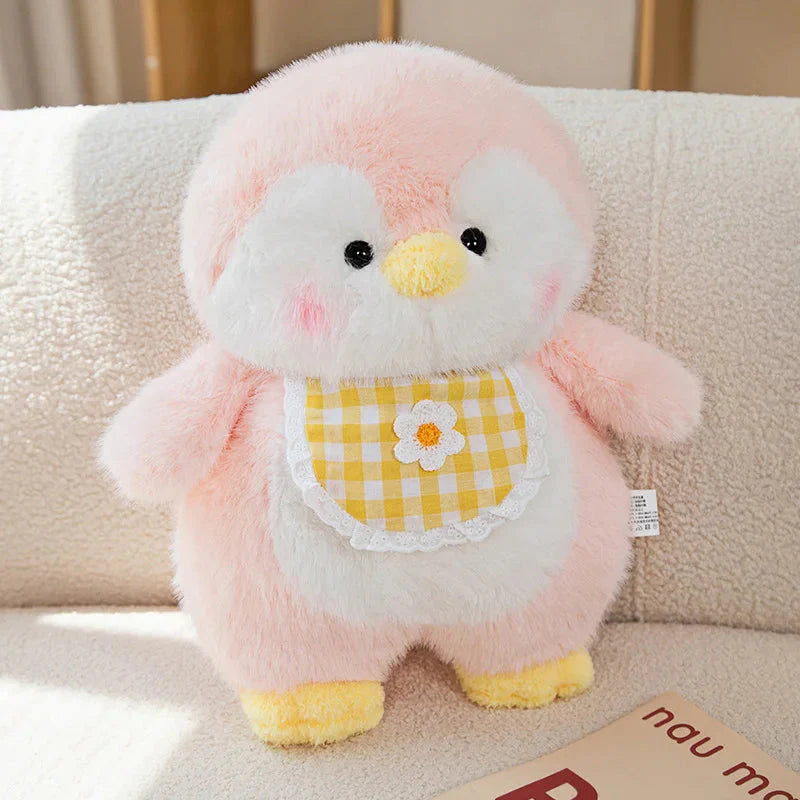 Adorable Fluffy Penguin Squad Plush Toys with Cute Bibs