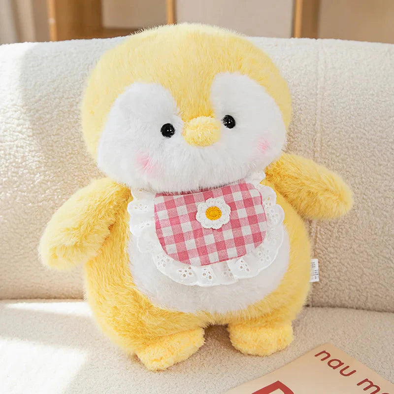 Adorable Fluffy Penguin Squad Plush Toys with Cute Bibs