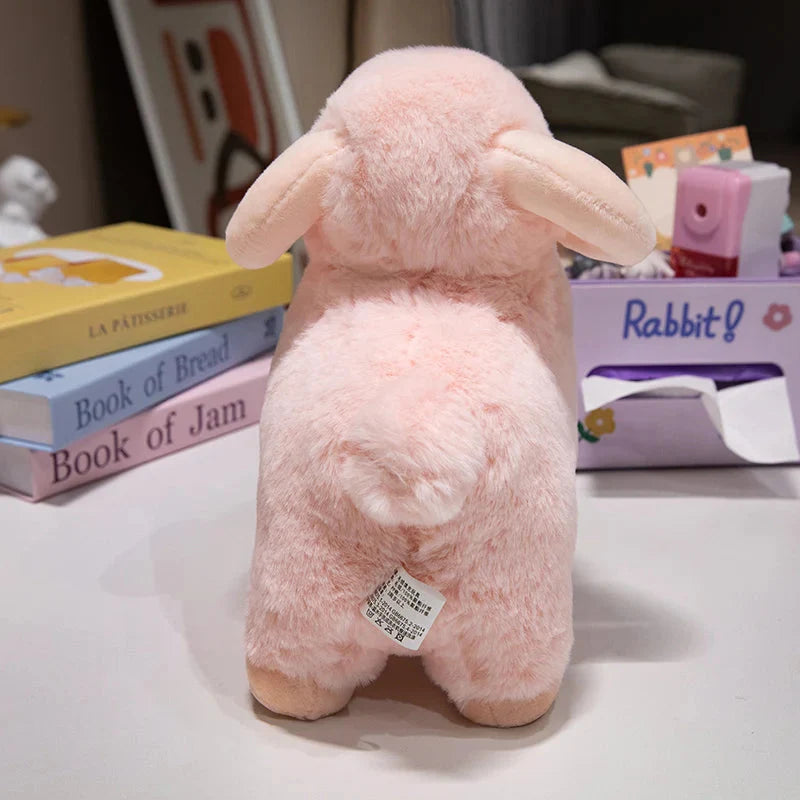 Adorable Fluffy Pink and White Sheep Ram Plush Toys