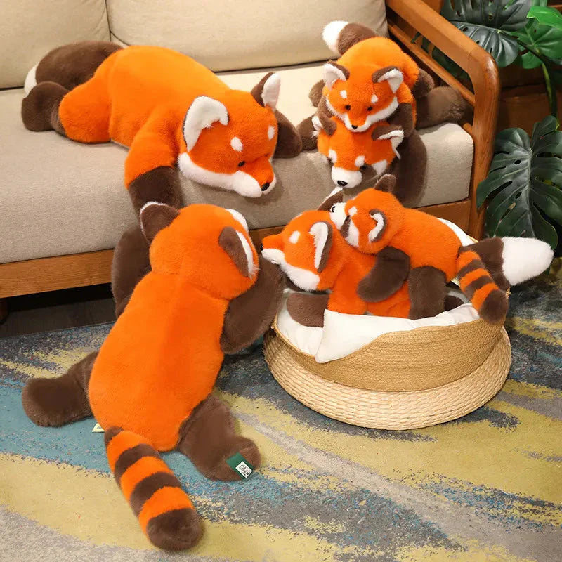 Adorable Fluffy Red Panda and Fox Plush Toys