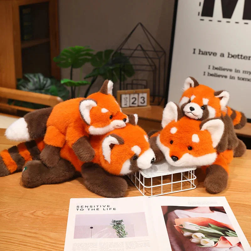 Adorable Fluffy Red Panda and Fox Plush Toys